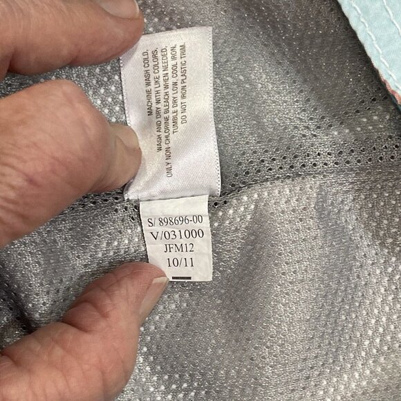 Vintage OLD NAVY Men's Plaid Swim Trunks Board Shorts Size Medium Grey Blue Pckt - Picture 7 of 11